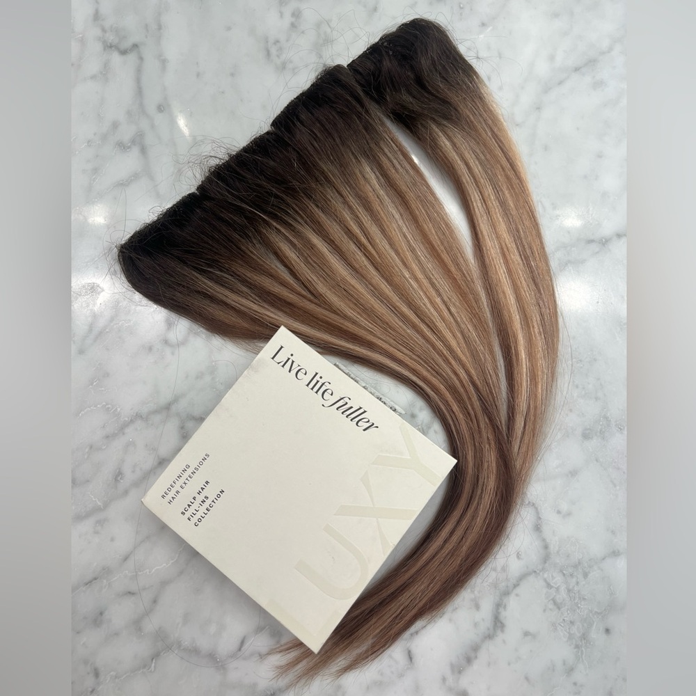 Luxy 16” Seamless Scalp Fill-Ins Dimensional Rooted Light Bronde